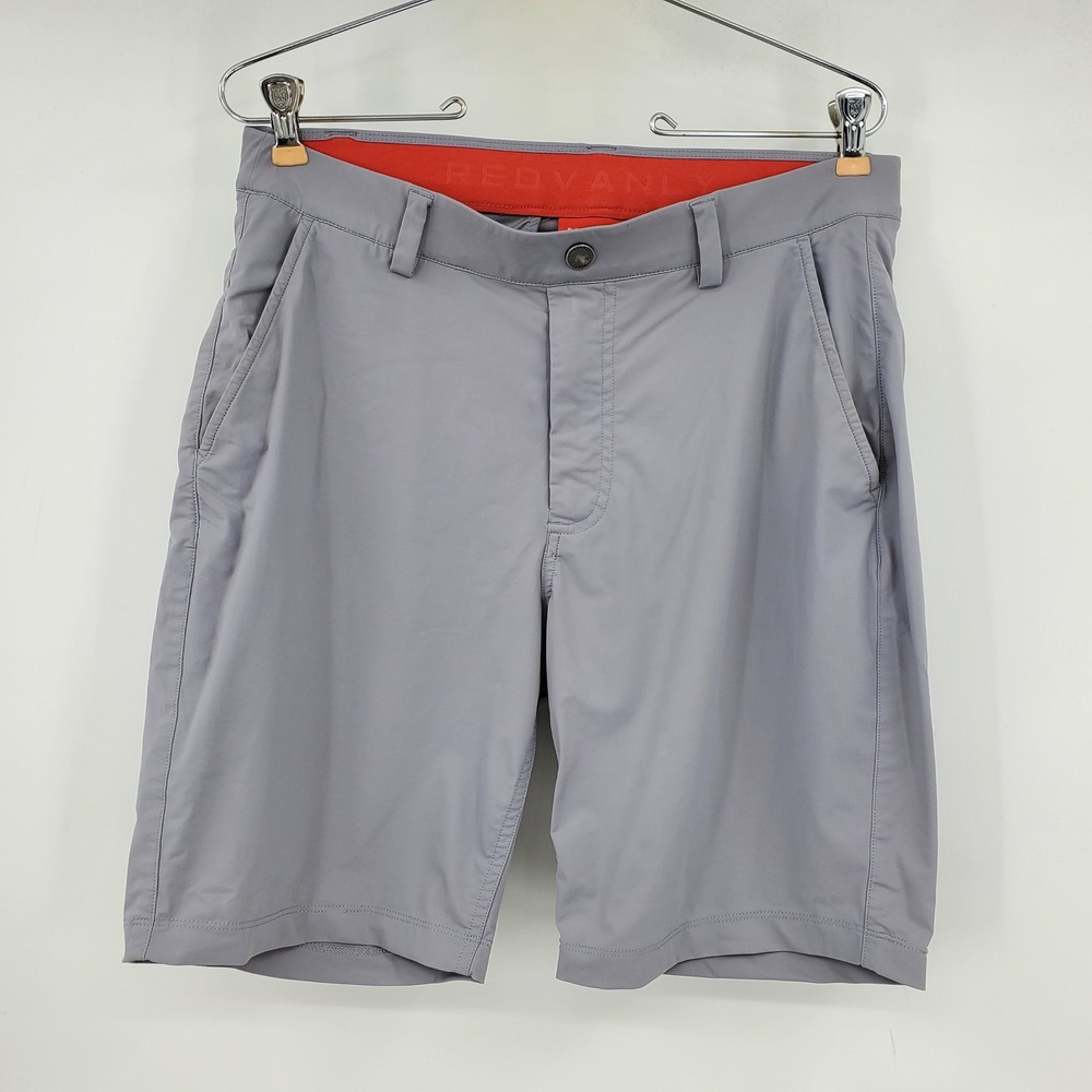 Redvanly Hanover 9" Inseam Golf Shorts Glacier Gray Stretch Small Performance